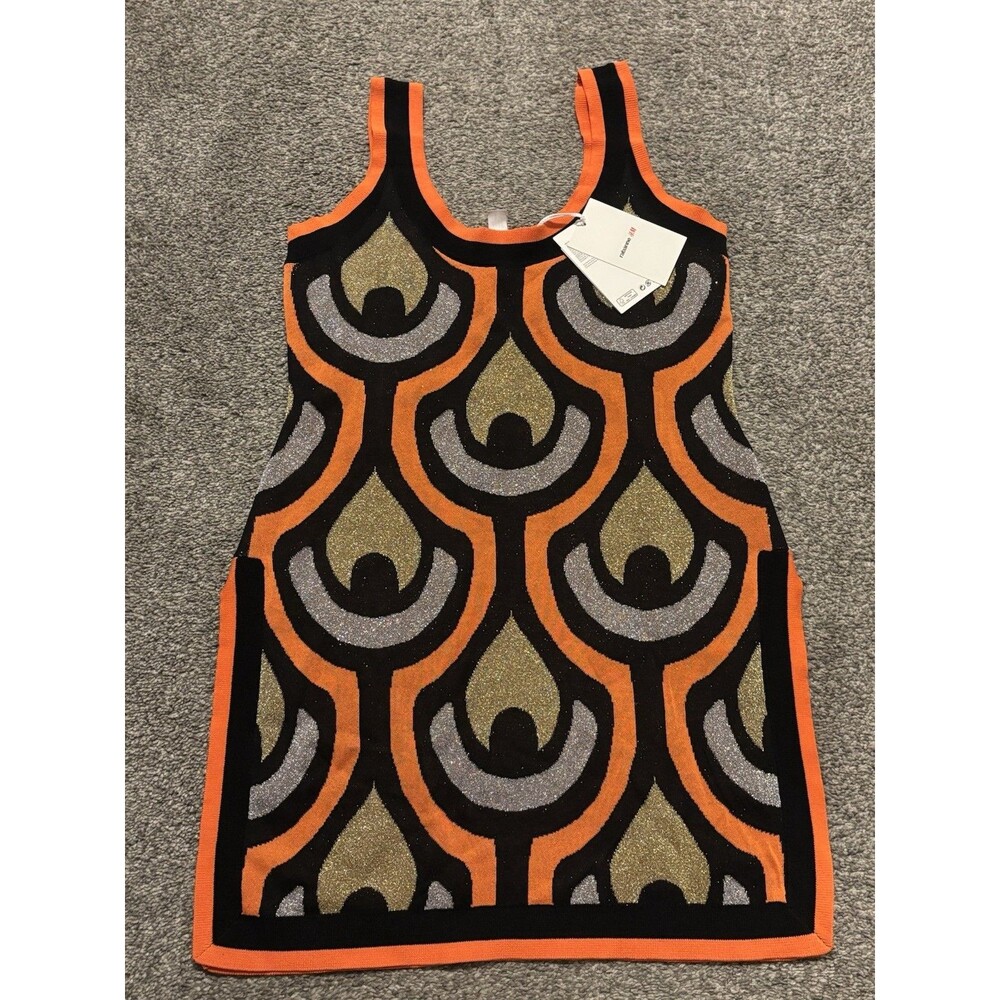 Rabanne X H&M Retro‎ Glittery Jacquard Knit Mini Dress Size Large NWT